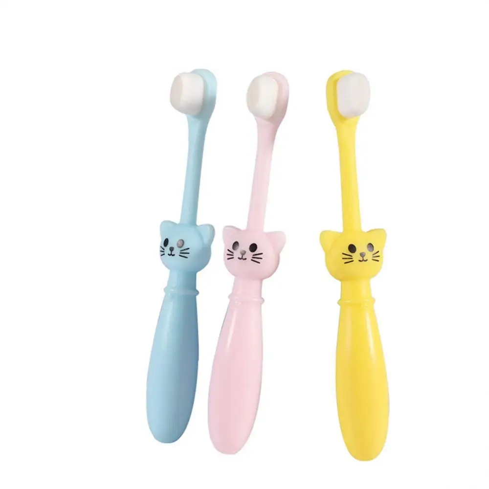 2/4/6PCS Baby Tooth Brushing Artifact Silicone Bristles Baby Toothbrush Cute Cute Cat Toothbrush Kid Care Toothbrush