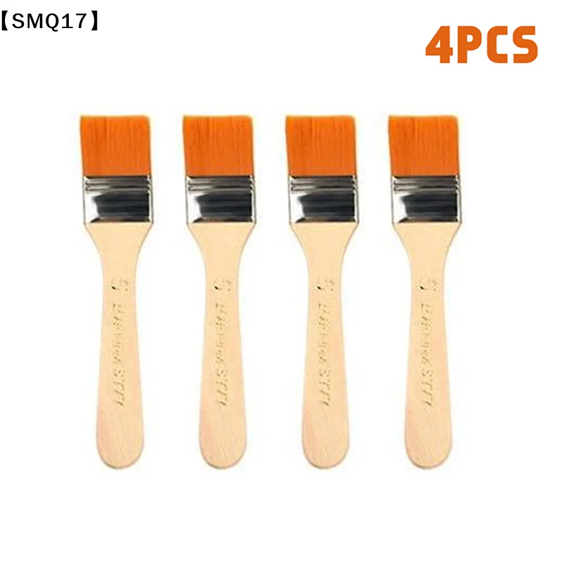 4Pcs/Set Hair Painting Brush Acrylic Paints Nylon Oil Paint Brush Watercolor Paint Drawing Art Supplies Wood Handles【SMQ】