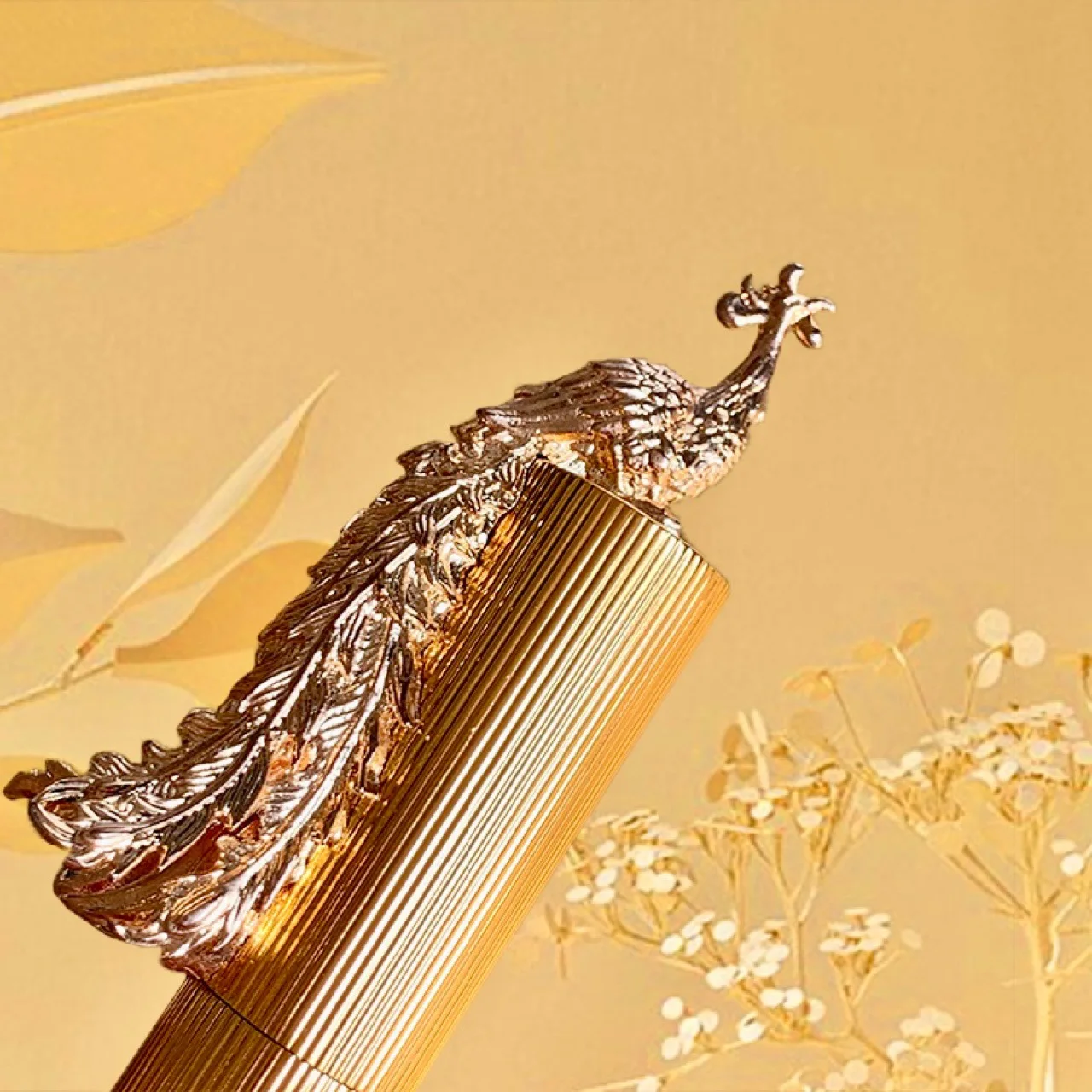 1pc Empty Lipstick Tube Luxury Metal 3D Gold Phoenix Lipstick Bottle 12.1mm DIY Super Luxurious Makeup Packaging Lip Balm Tube
