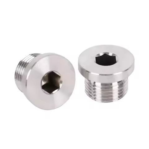 DIN908 304 Stainless Steel Hexagonal Flange Plug Dull Head Oil Plug Hydraulic Screw Fine Thread M8-M24