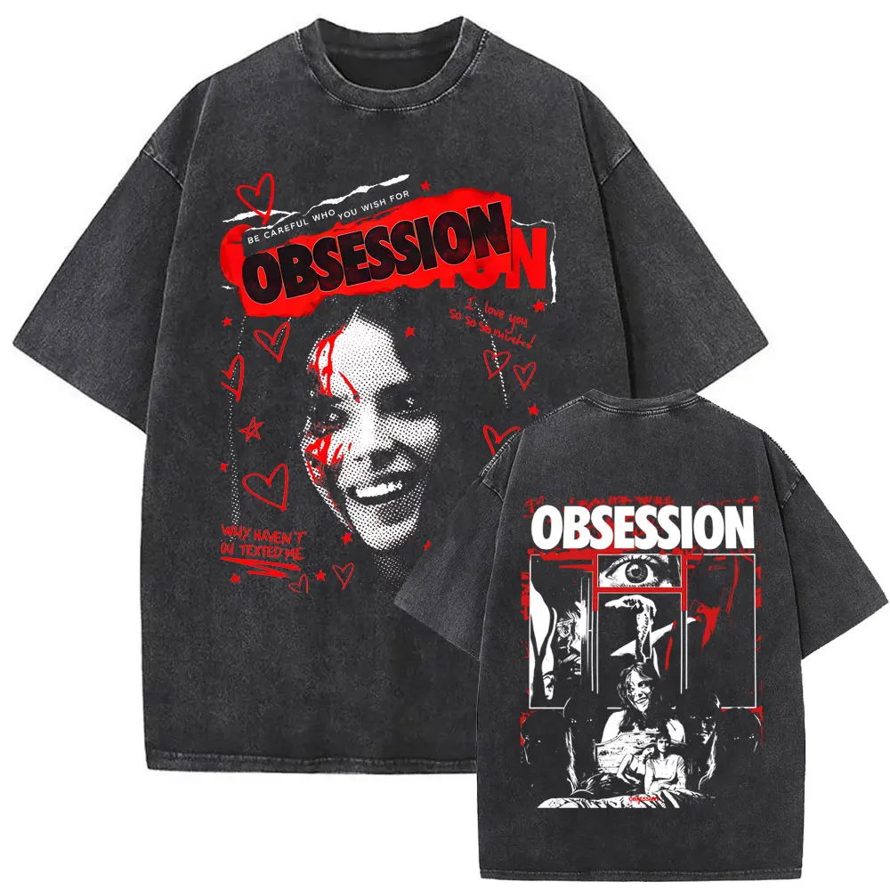 Washed Vintage Horror Movie Obsession Nikki Freeman Face Graphic T-shirt Men Women Fashion Oversized T Shirts Tops Streetwear
