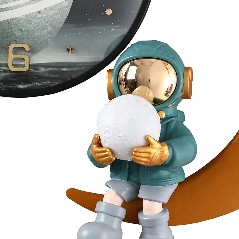 3D cartoon spaceman wall clock home decorative fashion modern art hanging living room clock