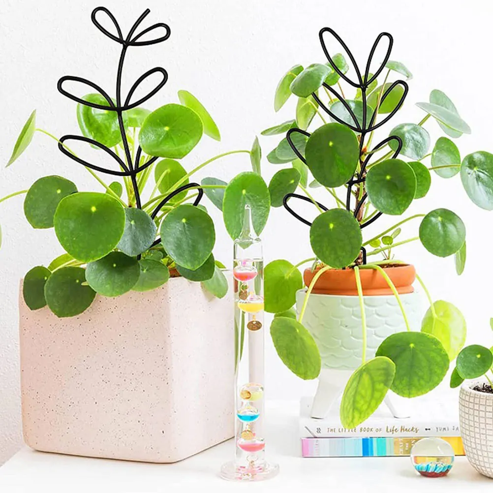 

2pcs Black Metal Plant Trellis Leaf Shaped Durable Garden Supplies Green Support Climbing Plants St