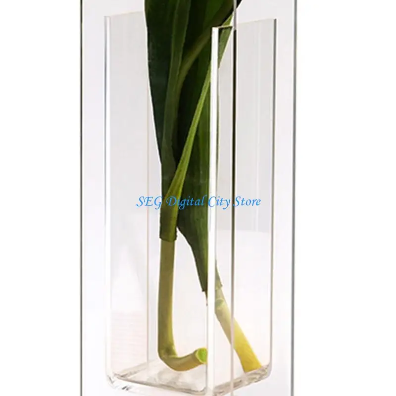 U75B Shatterproof Acrylic Vase Decorative Hydroponic Plant Container Clear Flower Stand For Tabletop Shelf Mantel Display