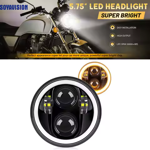 5.75 Inch LED Headlight DRL /Housing For Harley Sportster 1200 XL1200L Custom XL1200C 883 XL883 883L XL883R 48 Headlamp 5 3/4"