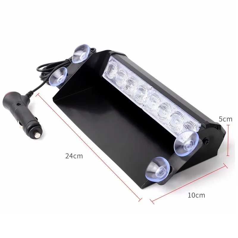 8 LED Universal Car Strobe Light Flasher Vehicle Windshield Flashing Warning Signal Lamp Red Blue  Emergency lights 12V view 5