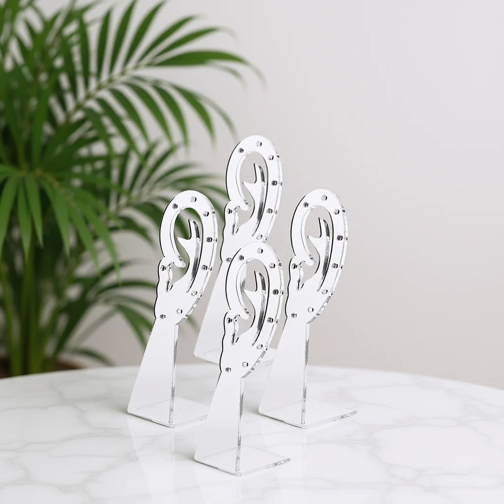 4pcs Display Acrylic Jewelry Holder Organizer Tabletop Earring Storage Rack Decorative Earring Stand For Selling Jewelry Display