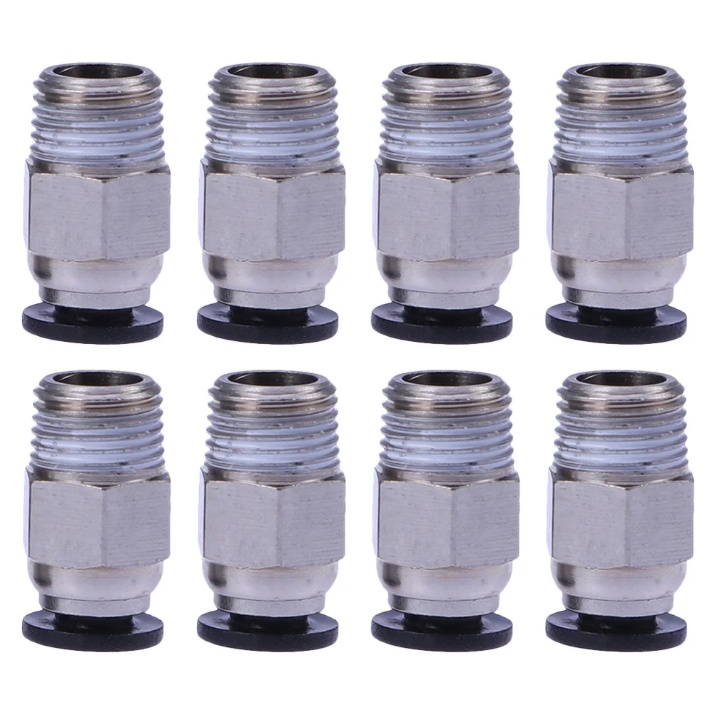 8Pcs 3D Printer Nozzle Joint High Quality Ptfe Tube Fitting Male Straight Connector for Metal Extruder Easy Push Pull Design