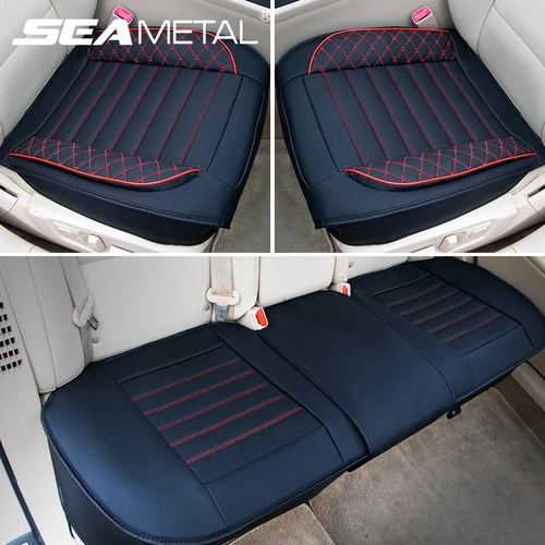 Imagen 1 del producto SEAMETAL-funda para asiento de coche, Protector de asiento de coche de cuero PU de primera calidad, cojín Antii Scratch, alfombrilla protectora para silla