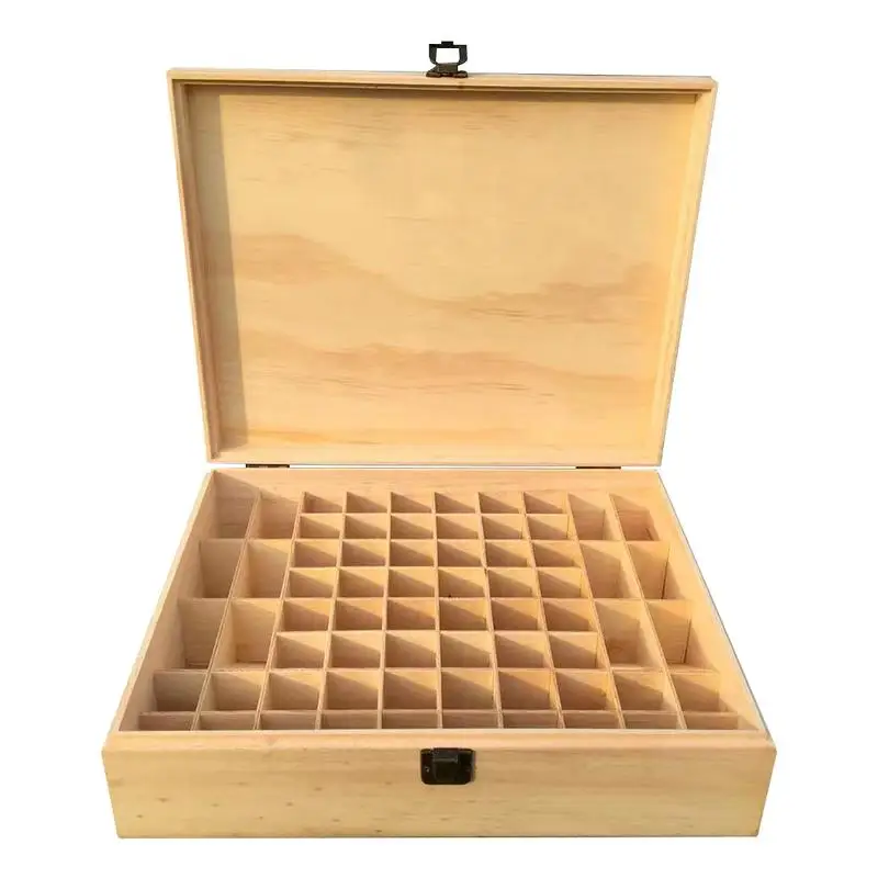 Wood E-ssential Oil Organizer Hard Shell Storage Box For Spa Oil Travel-Ready E-ssentials Oil Holder Box Holds 68 5-15ml Bottles