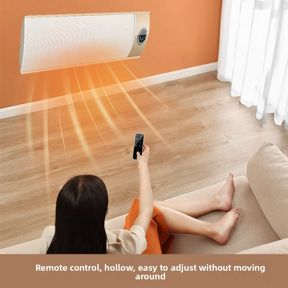 Aquecedor de painel de grafeno ultrafino com controle de voz inteligente, aquecedor elétrico montado na parede com economia de energia para uso interno em casa e no escritório