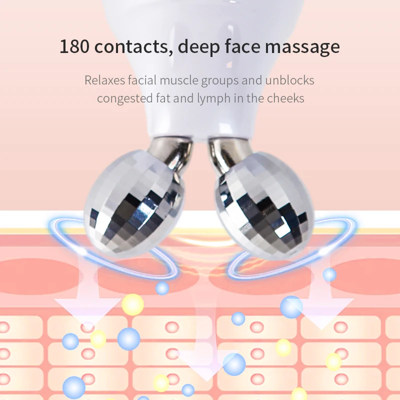 EMS Facial Massager Roller Microcurrent Face Lifting Machine, V-Face Roller, rejuvenescimento da pele, anti-rugas beleza dispositivo