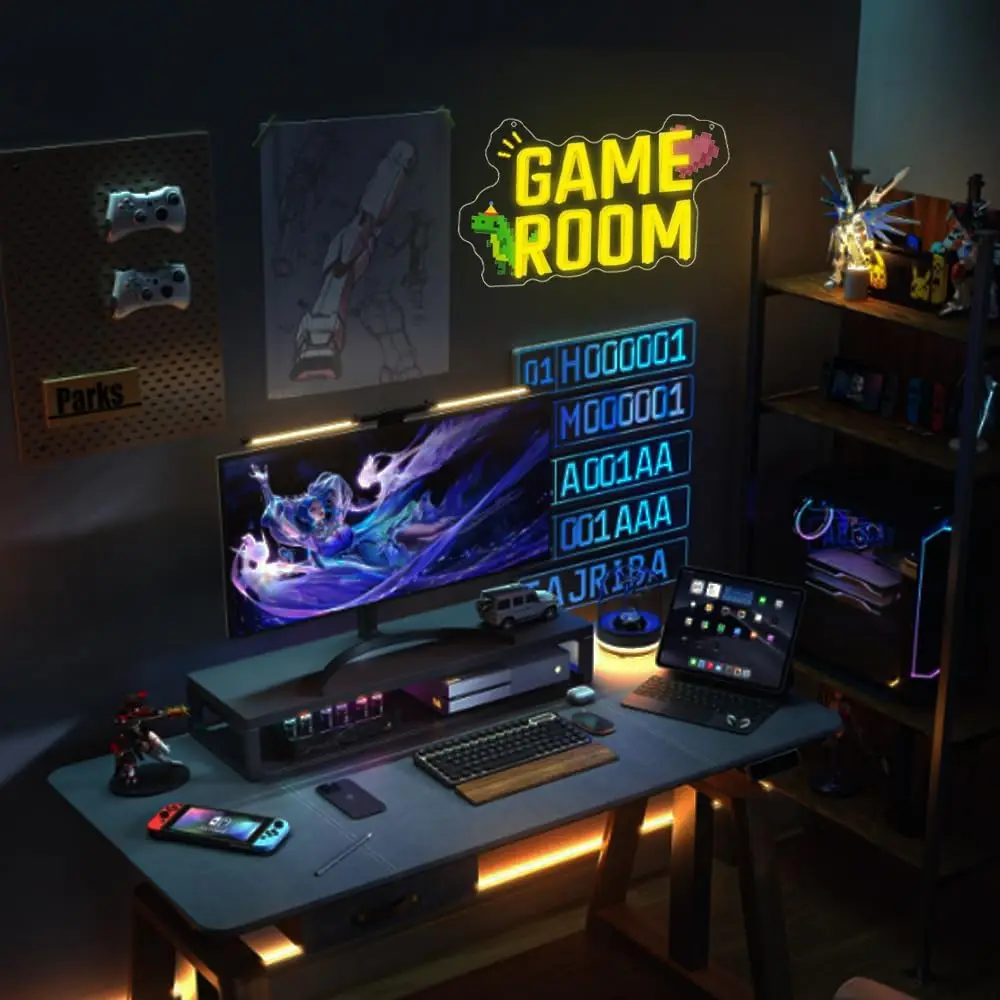 Game Room Neon Sign LED Neon Lights for Bedroom Gamer Room Teen Boy Game Zone Man Cave Party Wall Decor Gift USB Power Dimmable