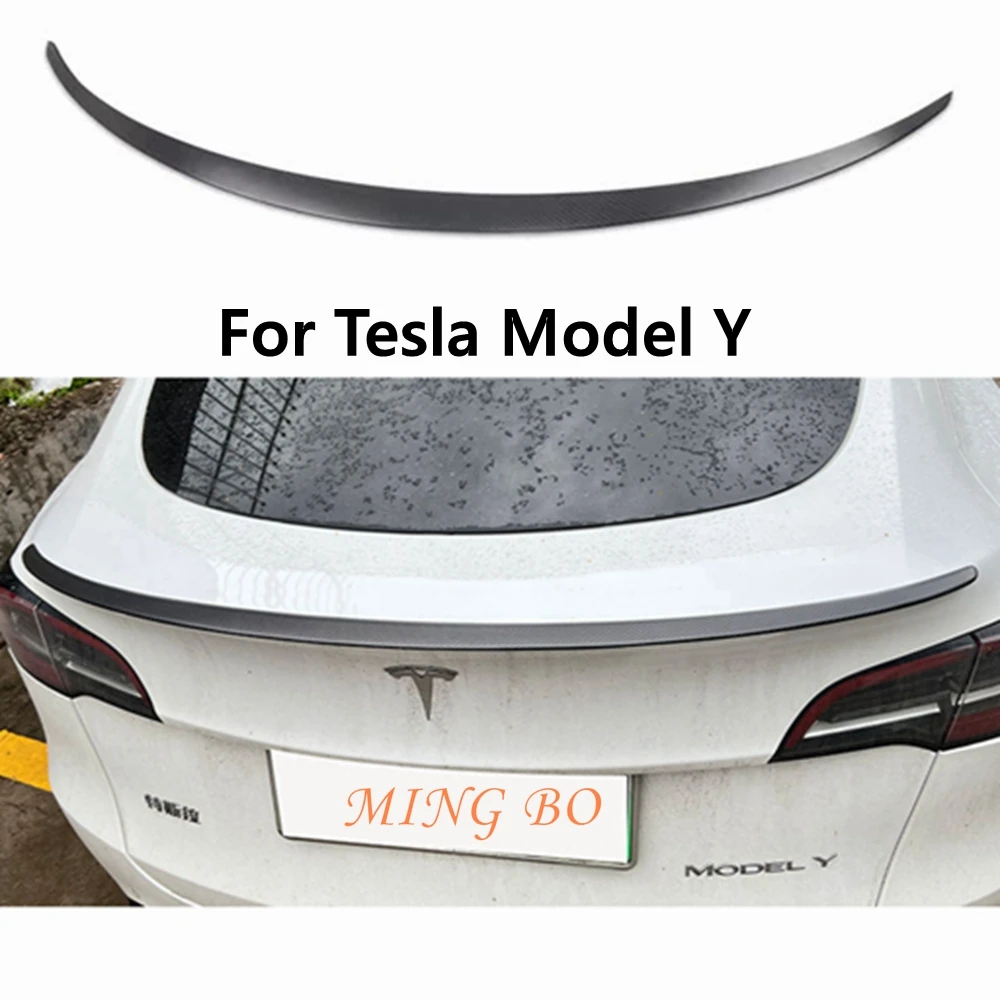 

For Tesla Model Y Carbon fiber Rear Spoiler Trunk wing Y Style 2017 - 2022 FRP Matt carbon