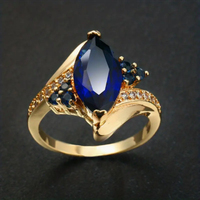 1 Exquisite and Noble Royal Blue Mosaic Ring Elegant Style The Perfect Anniversary Gift for Your Boyfriend on Valentine's Day