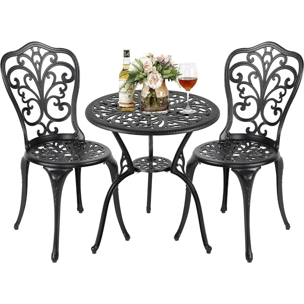 Outdoor Table and Chairs Set, 3 Piece , All Weather Cast Aluminum Patio Tables Chairss, Outdoor Table and Chairs Set