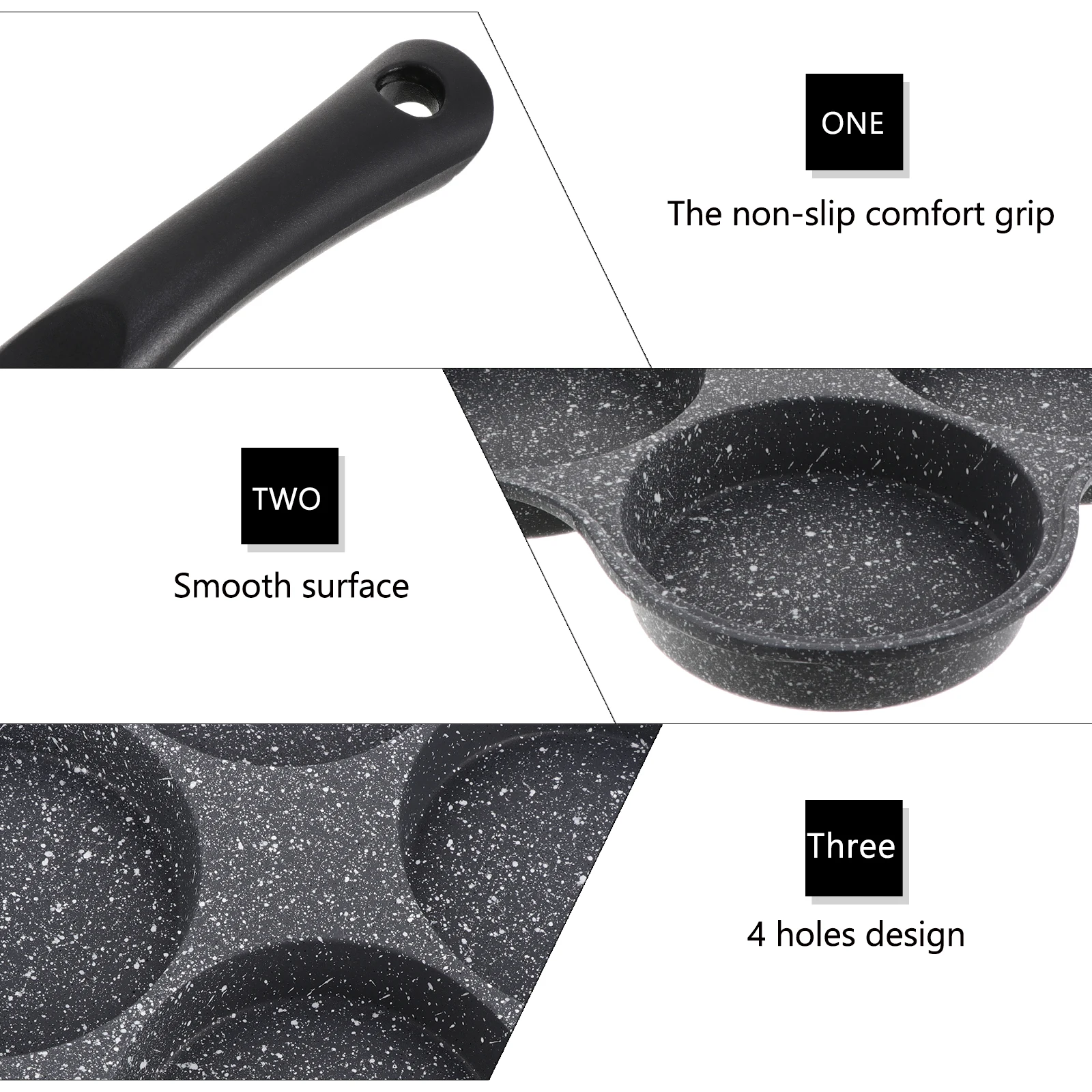 

Egg Frying Pan 4 Holes Non Stick Kitchen Accessory Grey Color Breakfast Skillet Egg Mold Suitable Omelette Hamburger