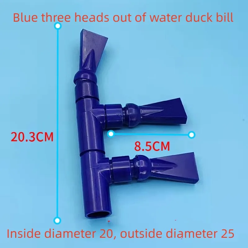 Fish tank duckbill blowing fish with universal adjustment three-head outlet centralized hydraulic nozzle bottom filter fish toil