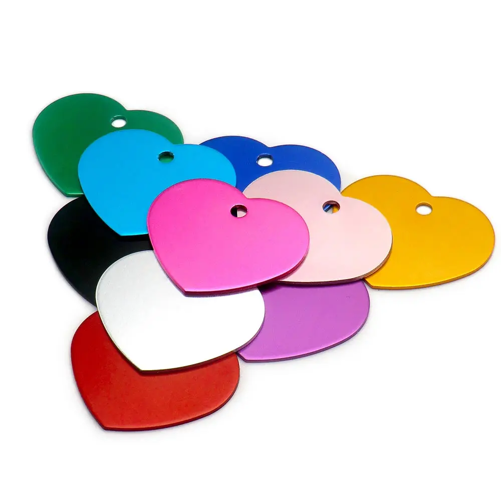 

100PCS Pet ID Tag Pendant Heart Custom Logo Pet Dog Tag Personalized Cat And Dog Blank Key chain Anti-Lost Pet Supplies Wholesal