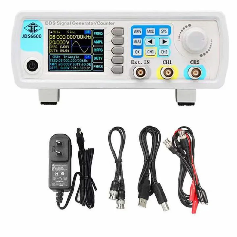 

JDS6600-60MHz DDS Sweep Function Signal Generator Output Dual/2-CH Frequency Meter Arbitrary Waveform Pulse Coupling Modes AC DC