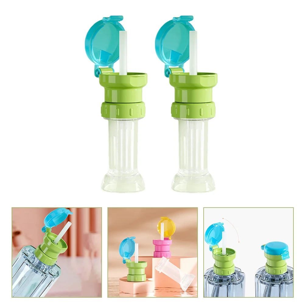 

2 шт., соломенная крышка для детской бутылочки, защита от разливов, крышка для бутылки с водой, съемная, легкая, портативная, крышка для напитков для малышей, колпачки для сока и газировки