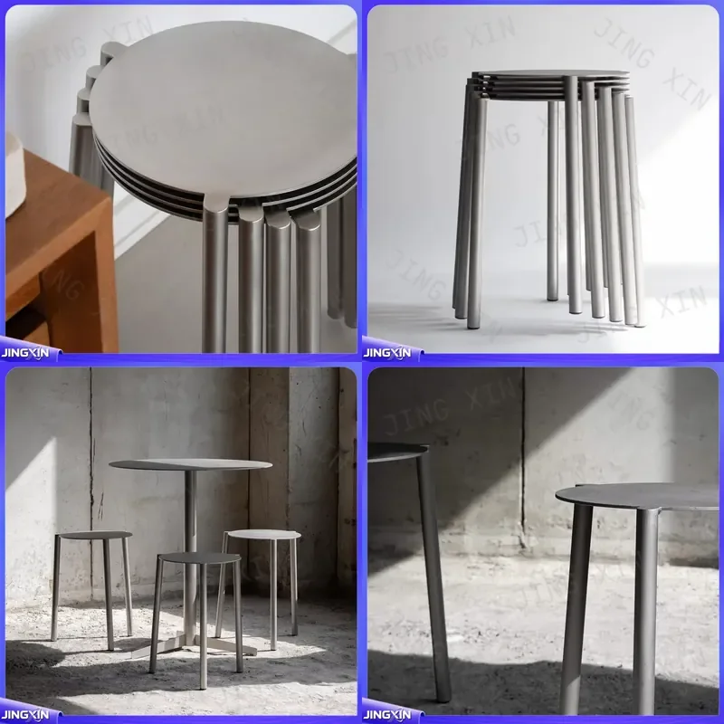 custom for Italian minimalist metal wind stool household stackable dining and s stainless steel outdoor courtyard commercial