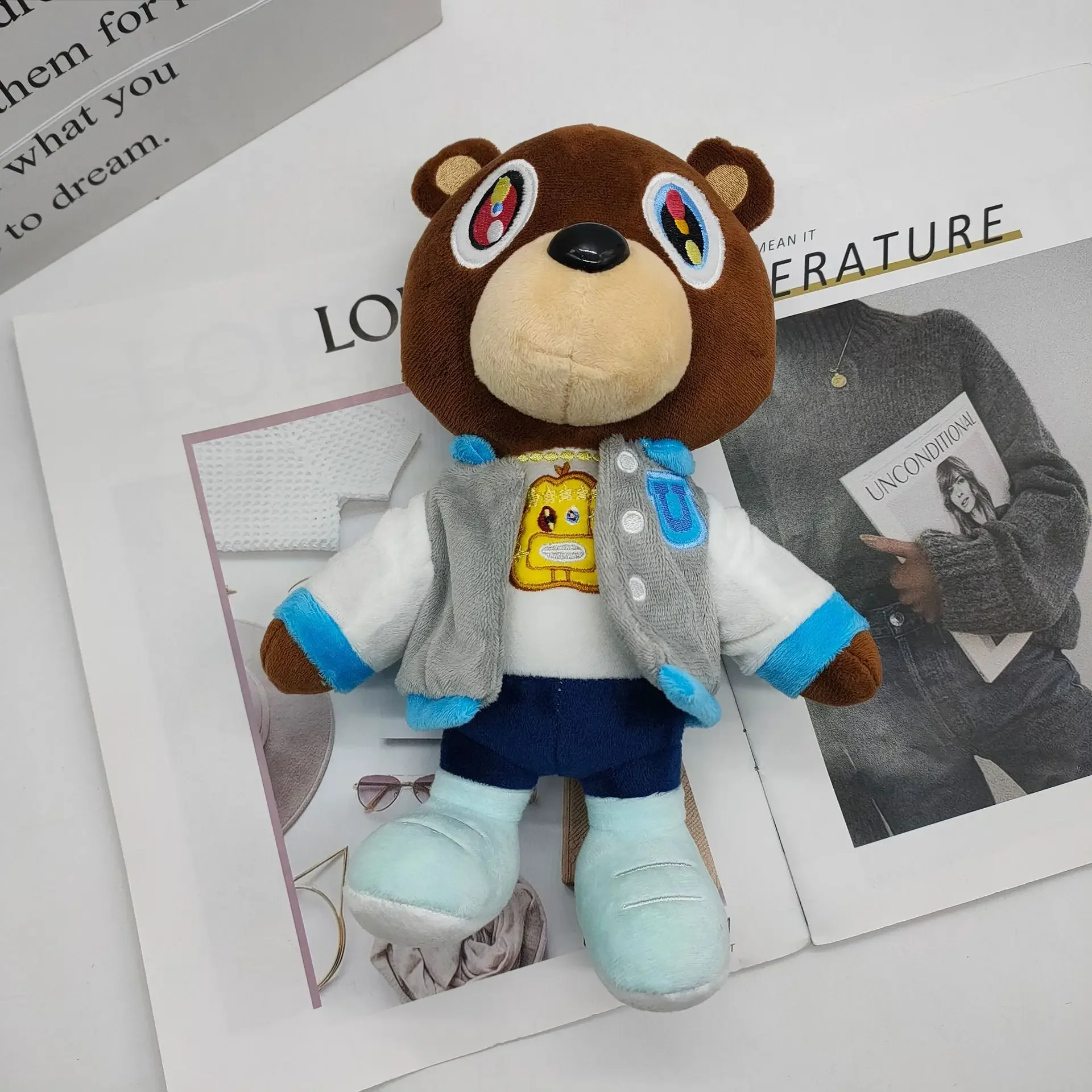 Kawaii Kanye West Teddy Bear, Dropout Plush Toys, Graduation Soft Stuffed Home Room Decor, Birthday Gift