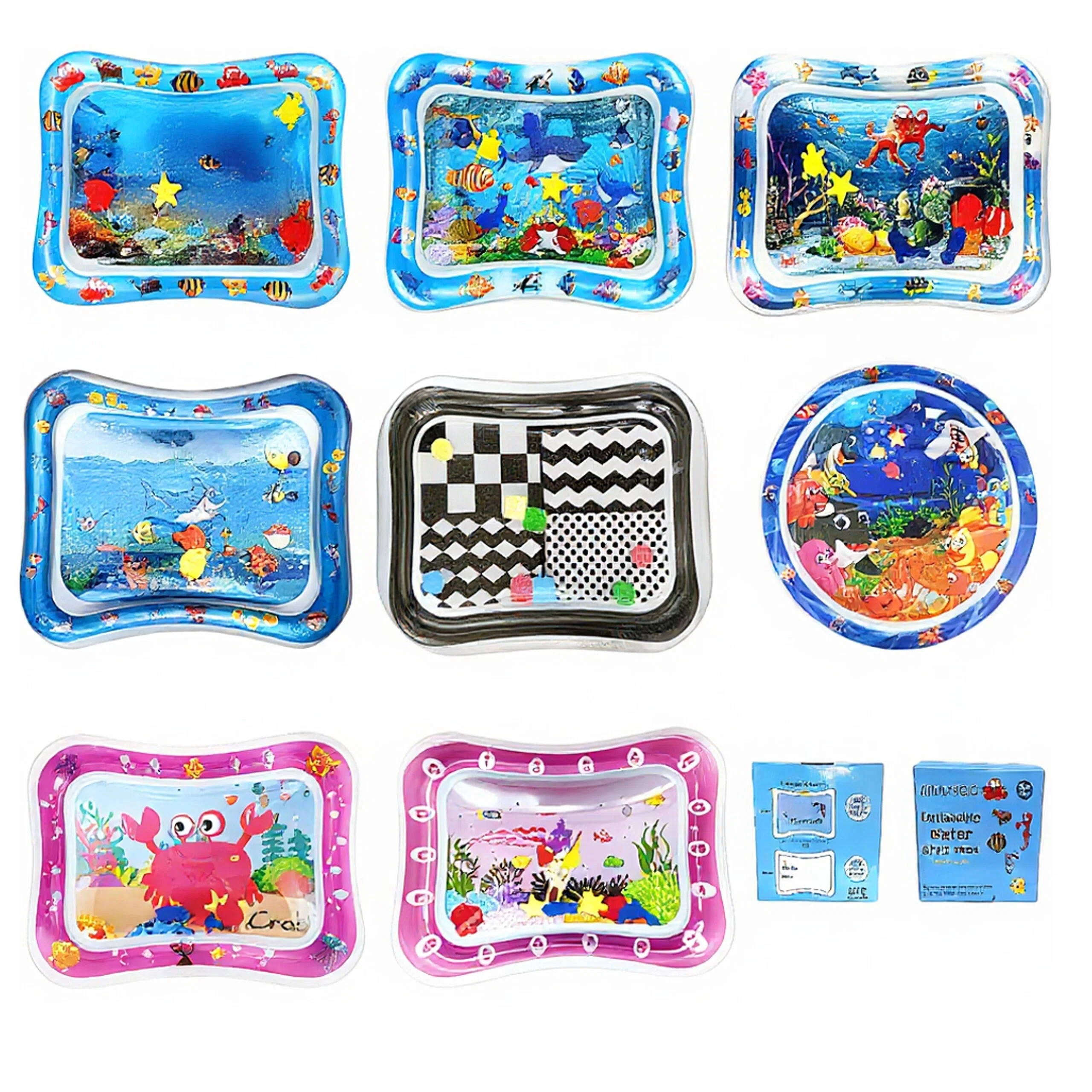 Inflatable Water Pad, Baby Pat Pad, Baby Play Water Pad, Children's Game Pad, Portable, Foldable, Cool Water-Filled Pad