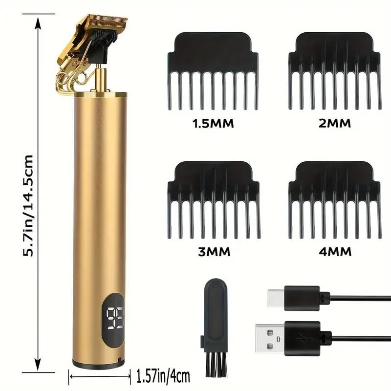 Alat Cukur Rambut Elektrik T9 USB Rechargeable Tanpa Kabel, Mesin Potong Rambut, Pencukur Jenggot, Kit Potong Rambut, Gunting Dorong Elektrik