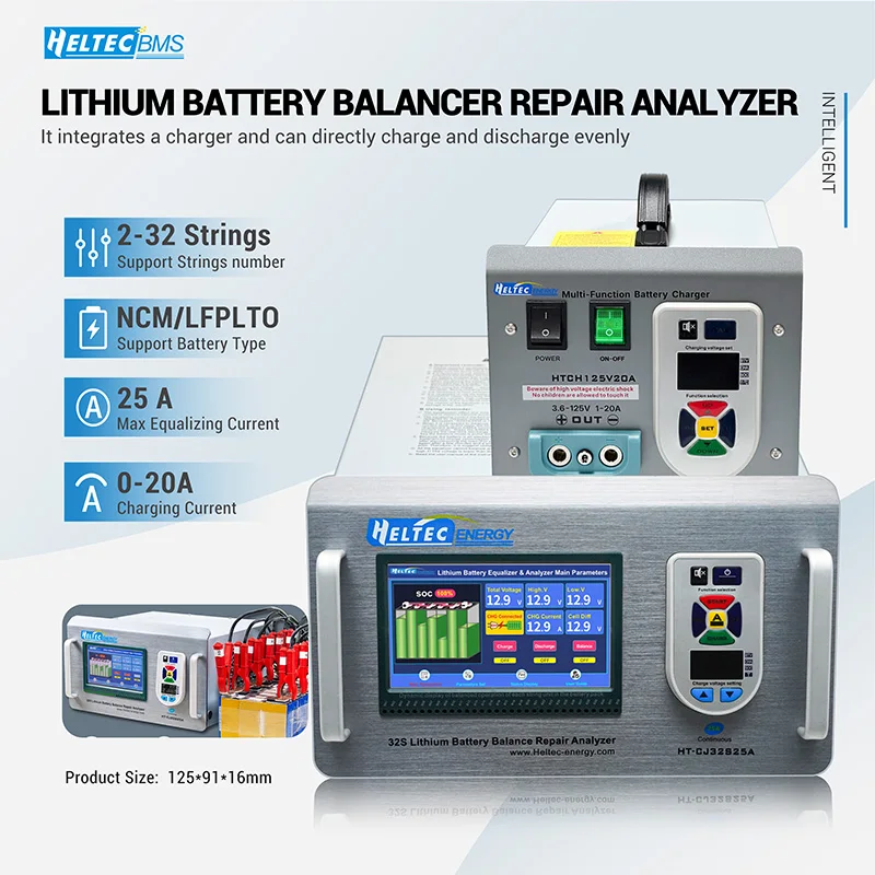 Macchina Bilanciatrice per Celle di Batterie al Litio Heltec 2-24S 10A/15A / Bilanciatore di Scarica per Batterie LiFePO4 con Funzione di Riparazione ed Equalizzazione e Caricabatterie
