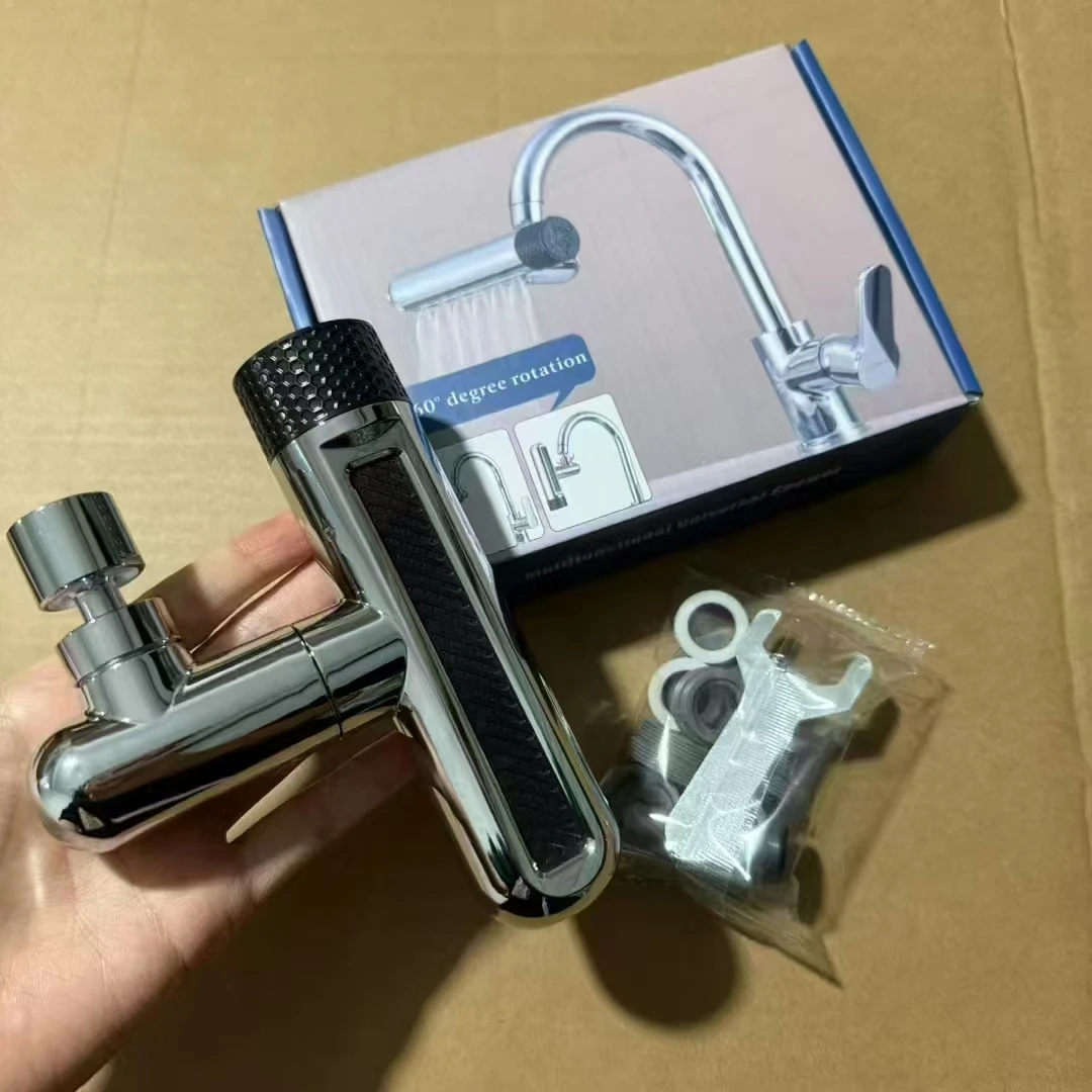 New 6 Modes Kitchen Faucet Waterfall Spout Splash-Proof Universal 360° Rotating Aerator Multi-Function Faucet Spout Extender