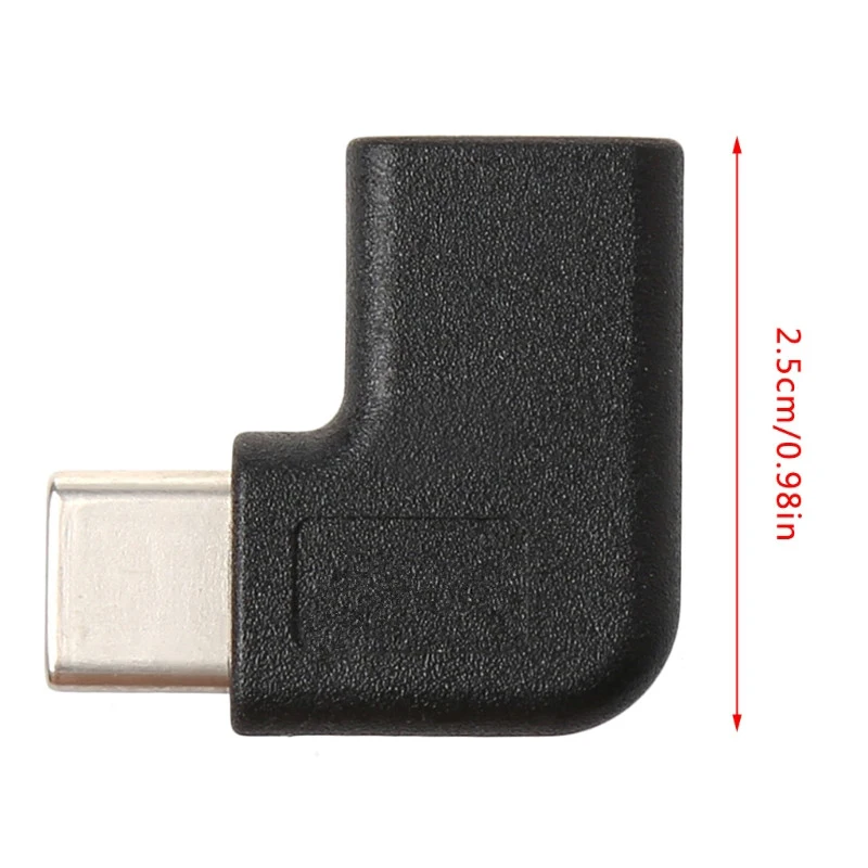 Adaptador convertidor de USB-C macho a hembra, USB 3,1, ángulo recto de 90 grados, tipo C