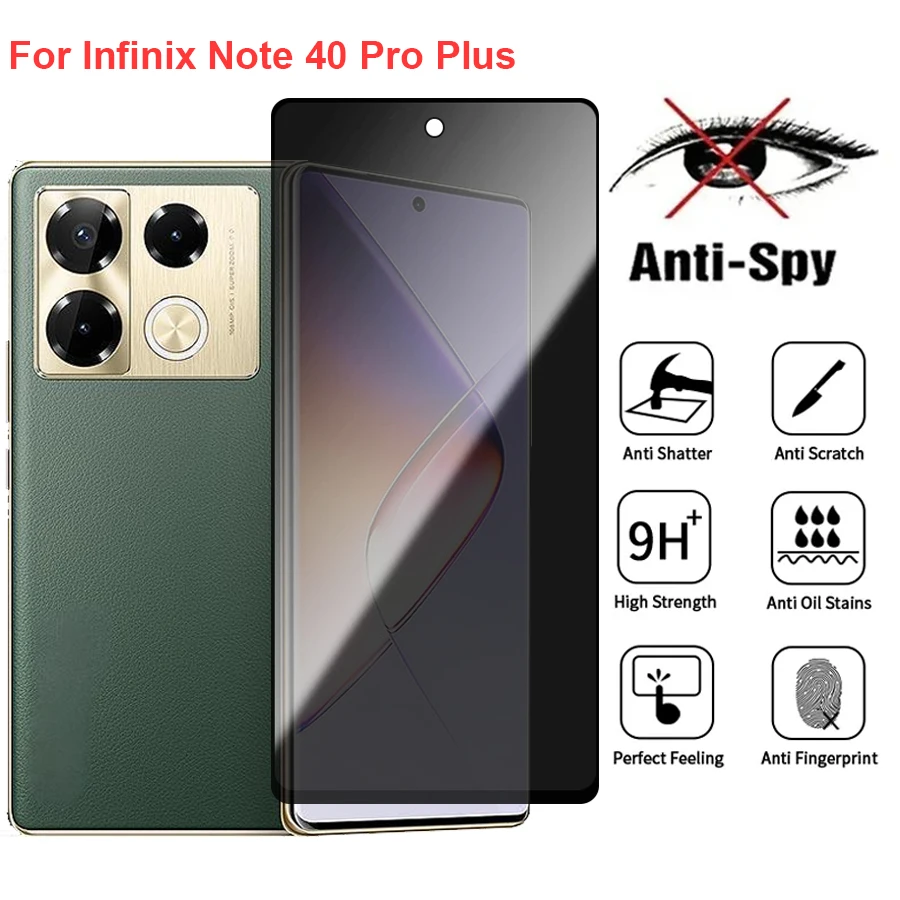 Tempered Glass For Infinix Note 40 Pro+ X6851B Anti Spy Privacy Screen Protector Compatible For Infinix Note40 Pro+ Phone Film