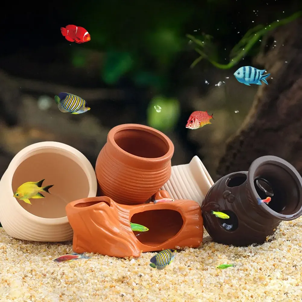 Ceramics Aquarium Decoration Shrimp Fish Hatch Hiding Shelter Pineapple House Fish Spawn Clay Pots Aquarium Accessories