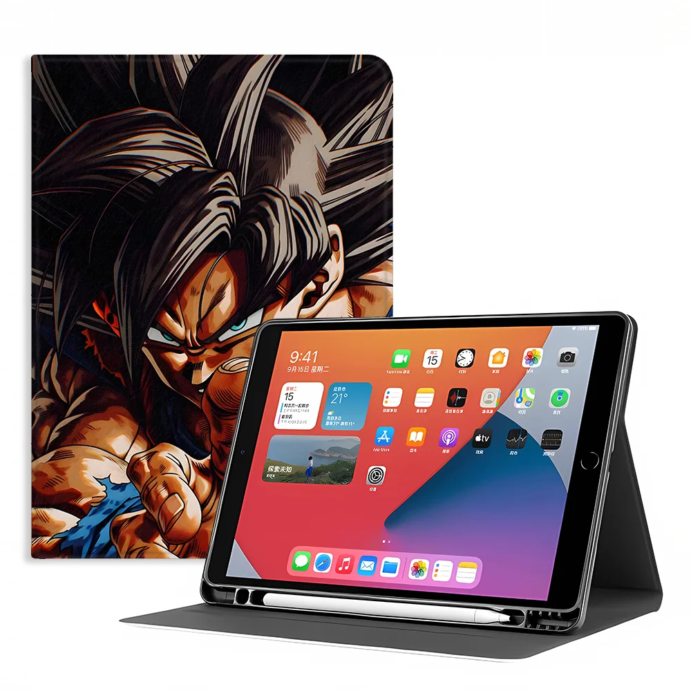 with Pencil Slot Case for Samsung Galaxy Tab S10FE A9Plus S9+ S10 Lite S11 A11 S7 S8+ A7 Lite A8 S10 Plus S9 FE D-Dragons B-Ball