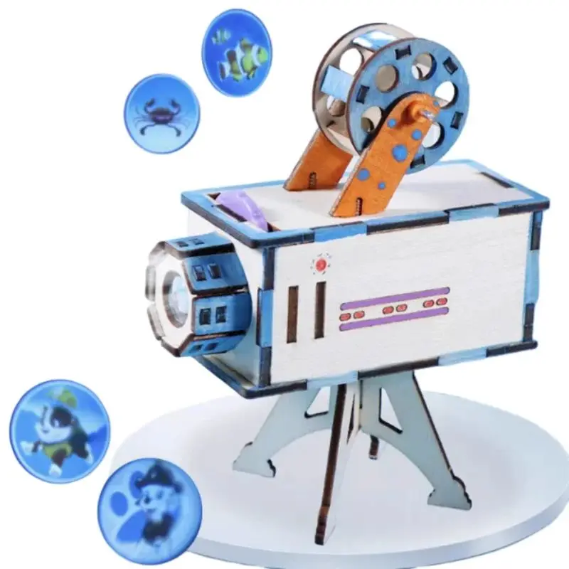 Wooden DIY Science Project Model Kit Science Experiment Toy Early Learning Toys for Children Gifts Birthday Projector