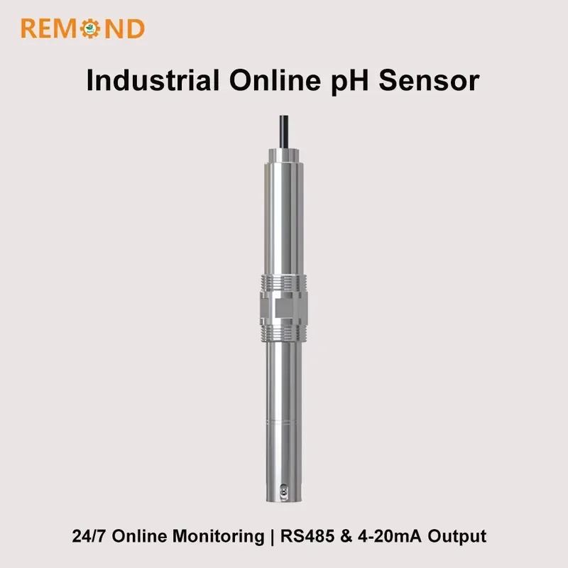 Industrial pH Sensor 4-20mA RS485 Digital Probe Stainless Steel Electrode for 24-Hour Online Water Quality Monitoring OEM