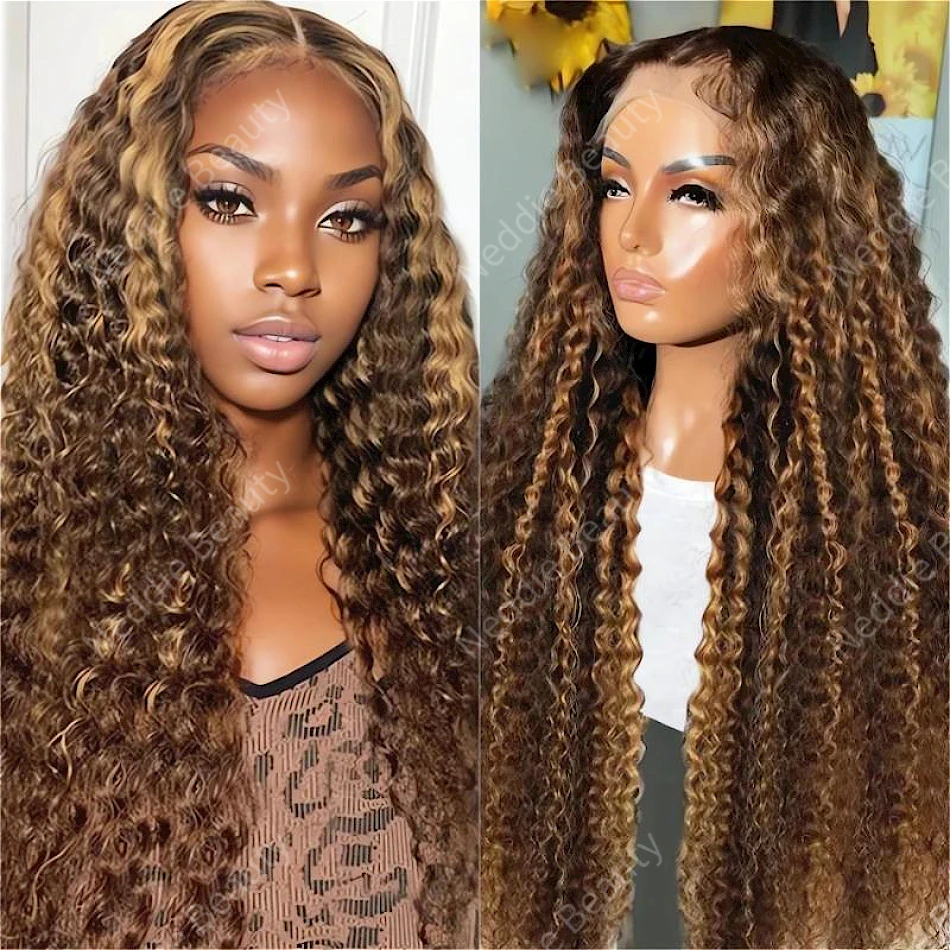 

Curly Human Hair Wig 30 40 Inch Highlight HD Lace Frontal Wig 13x6 Deep Wave 100% Choice For Women Cheap Wigs On Sale Clearance