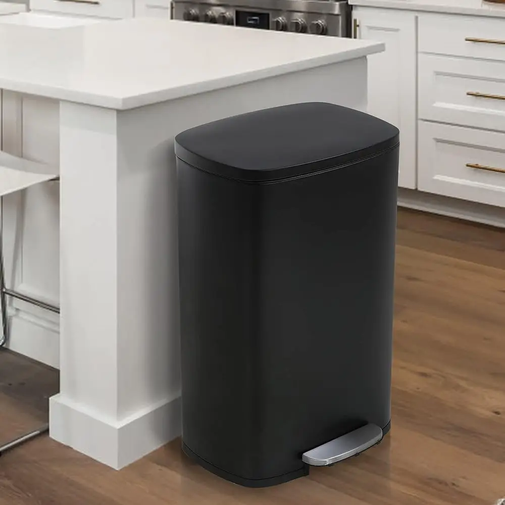 

50 Liter/13 Gal Garbage Can 13 Gallon Tall Kitchen, Kitchen Trash Can With Foot Pedal & Inner Bucket, Trash Can Kitchen With