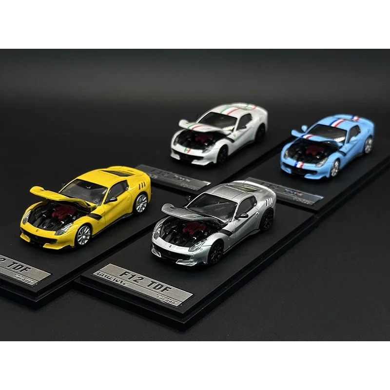 SH Little Toys 1:64 F12 TDF Opened Hood Diecast Diorama Car Model Collection Miniature Toys Stance Hunters