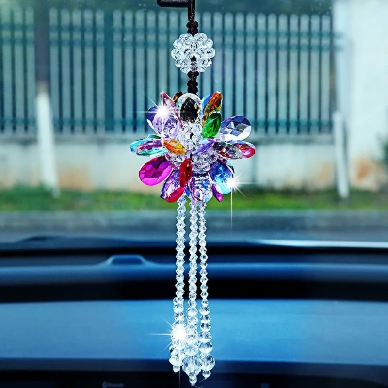 

1Pc Car Hanging Ornaments Auto Beautiful Crystal Hanging Pendant Rear View Mirror Car Decoration Car Styling Accessories