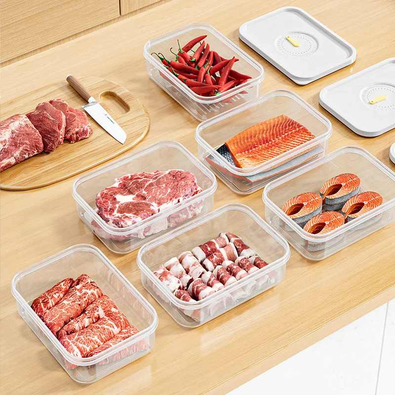 Frozen Meat Dispenser Box Thickened Storage Box Refrigerator Special Food Grade Preservation Box Food Sealing Plastic Small Box