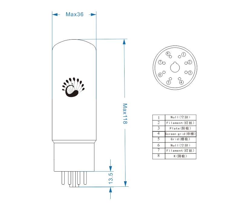 หลอด psvane EL34C คู่ EL34 6CA7 6L6สำหรับหลอดสุญญากาศเครื่องขยายเสียง HiFi แอมป์ออดิโอ