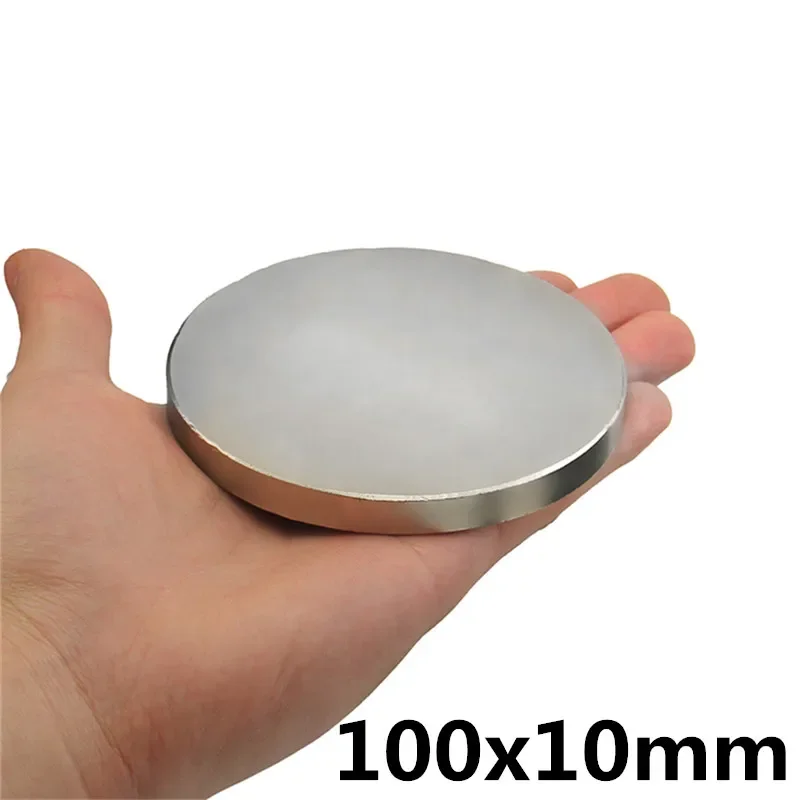 100x10mm Powerful Neodymium Magnet NdFeB N35 Super Strong Permanent Big Round Rare Earth Magnetic Circular Disc Magnet