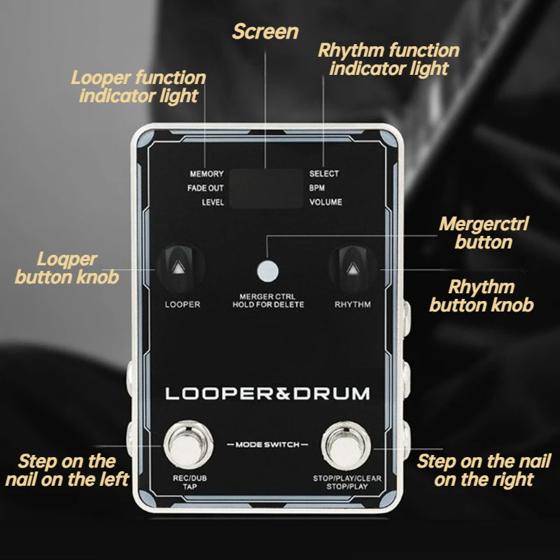 Electric Guitar Effect Loop Recording Guitars Effects 160 Min Recording Time Effect 40 Storage 100 Drum Rhythms Effects for Bass