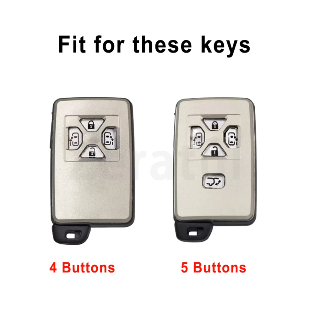 4/5 Buttons TPU Car Key Case Cover Remote Fob Shell Holder for Toyota RAV4 Premio Auris Rukus Vanguard Estima Alphard Vellfire