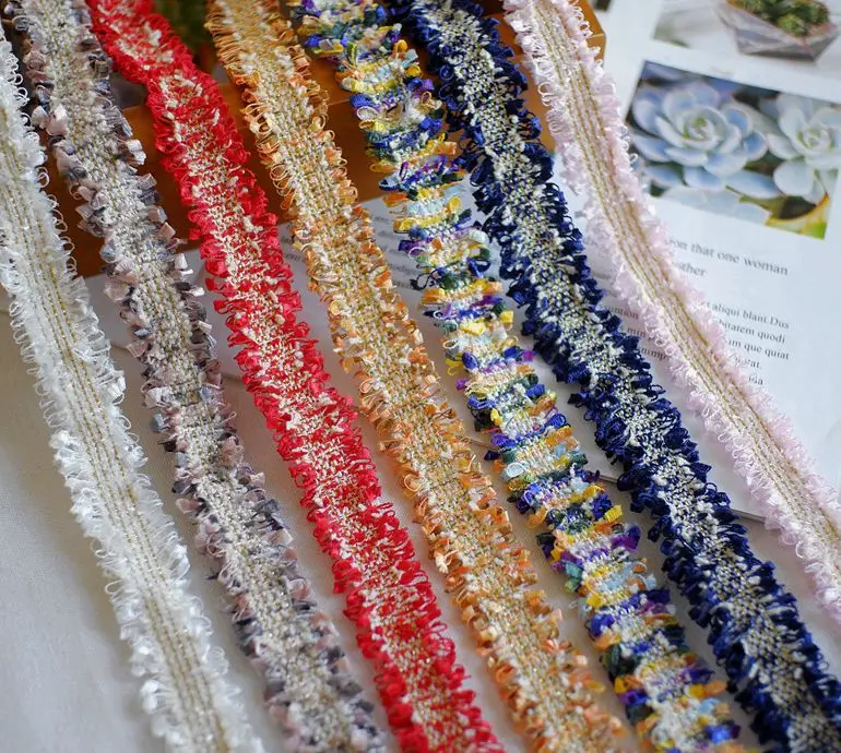 4meters/lot 2.5cm/3cm wide multicolor eyelash lace handmade garment hat headwear accessories scarf twist lace AC661