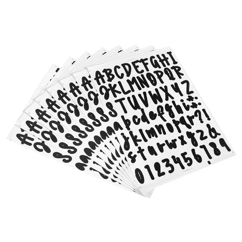 ABSE-8 Sheets Self Adhesive Vinyl Letters Numbers Kit, Letters Numbers Stickers DIY Decal Script Pantry Labels For Signs