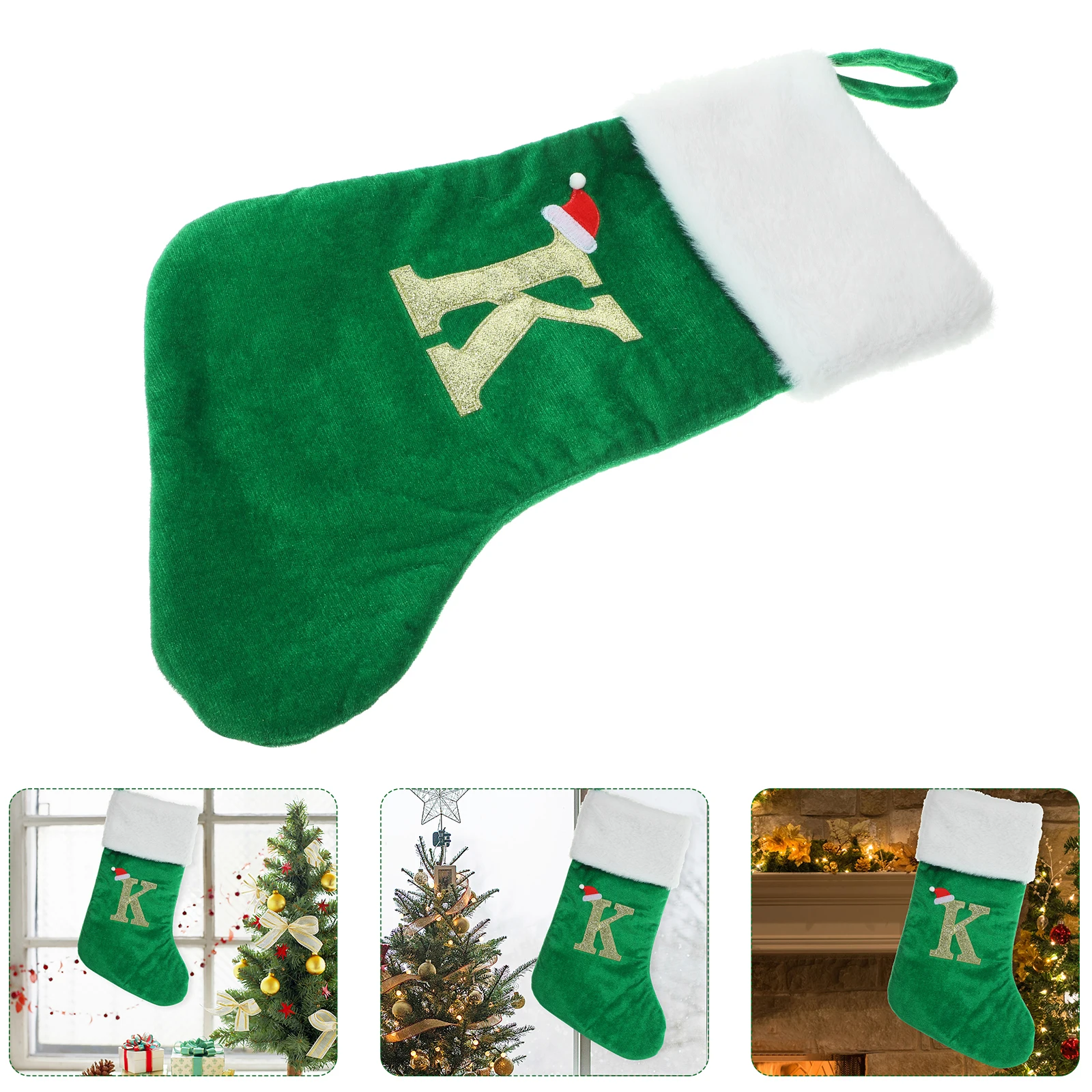 

Christmas Stocking Hanging Holiday Stockings Gift Bag Décor Cloth Vintage Child