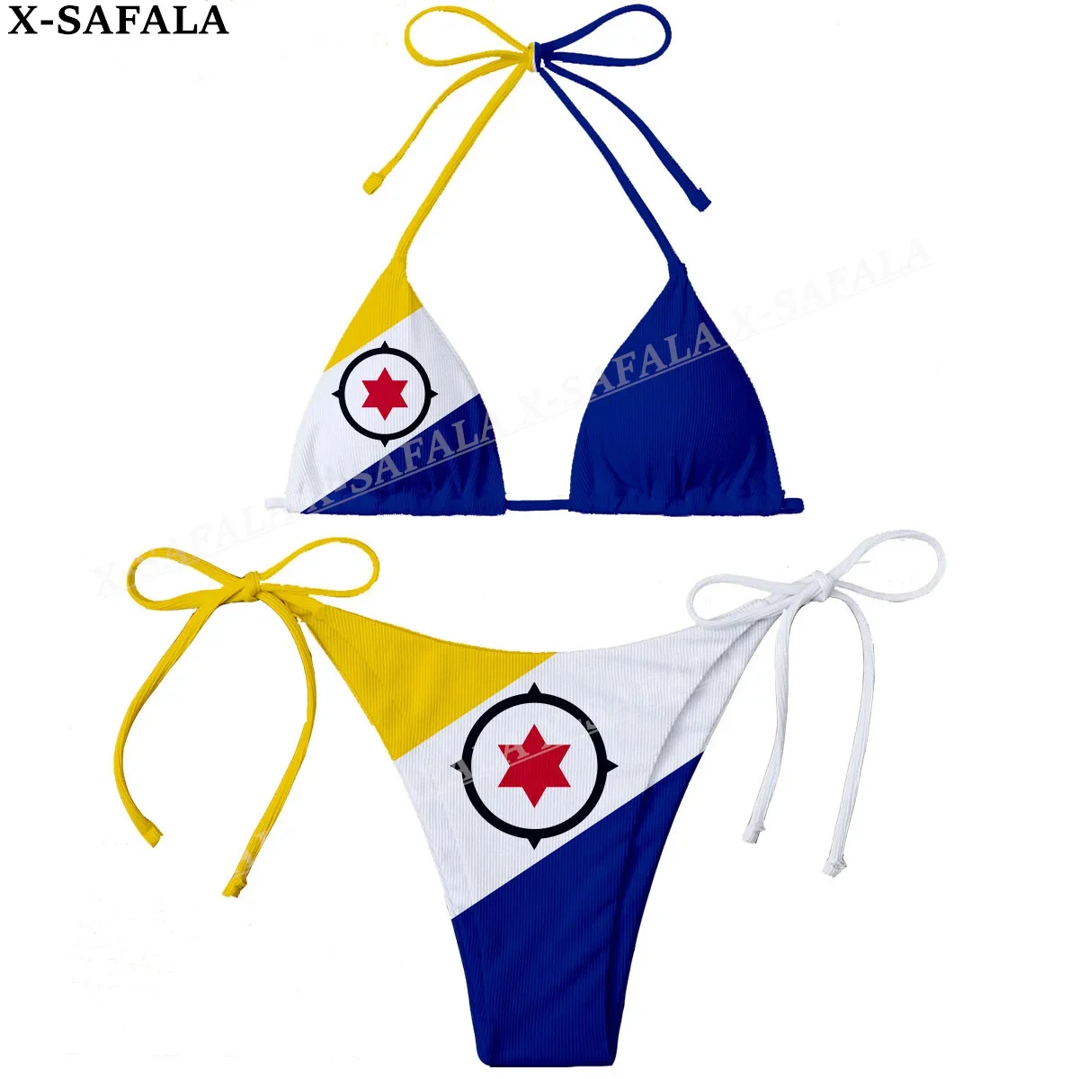 

Bonaire Country Flag 3D Print Women Micro Sexy Bikini Bra Set Summer Beachwear Sexy Beach Two Pieces Bathing Suits Swimwear